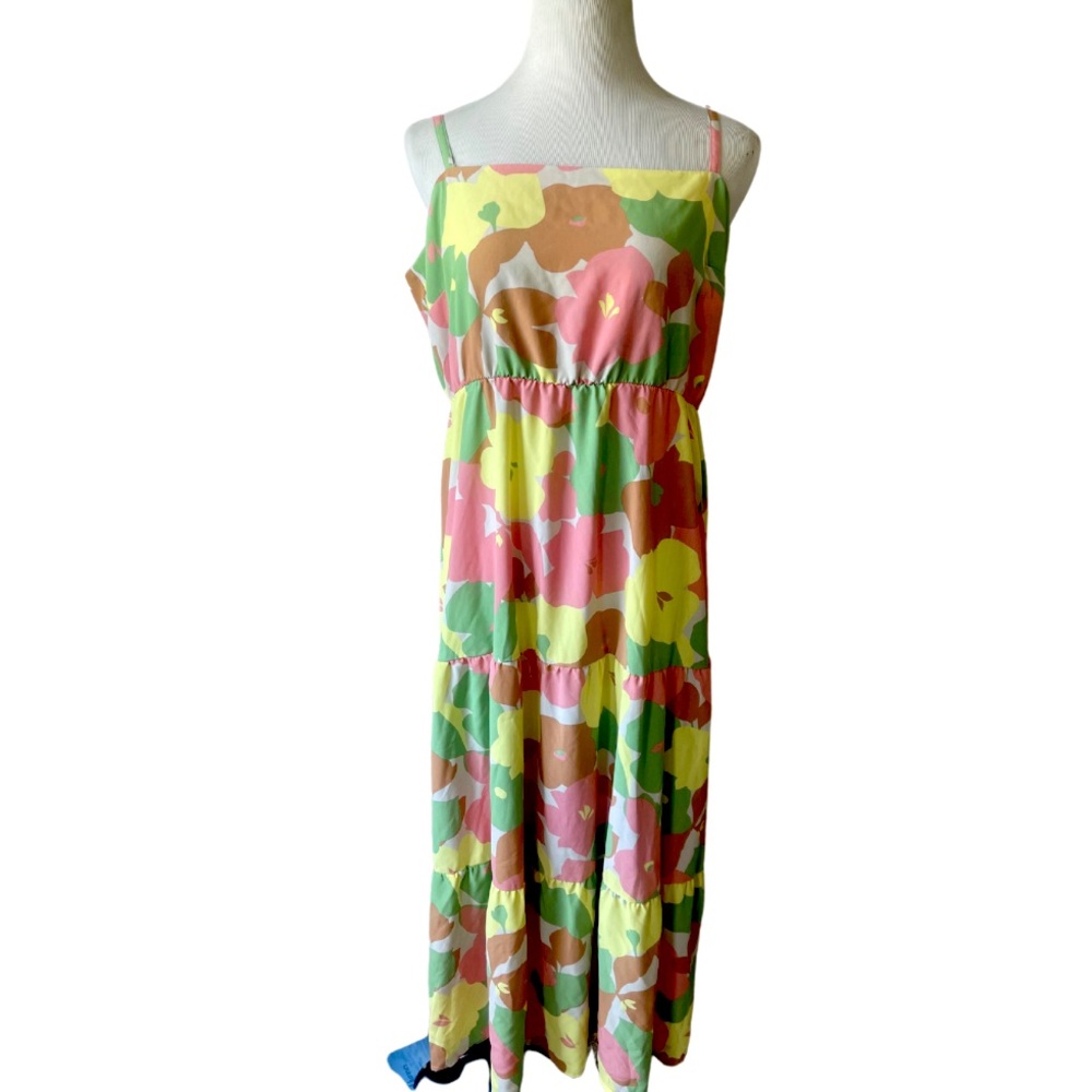 Floral Multicolor Spaghetti Strap Mommy and Me Dress- Adult dress only